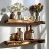 Floating Handcrafted Wooden Wall Shelves